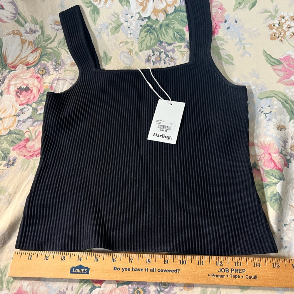 Black Ribbed Tank Top - Picture 5 of 16